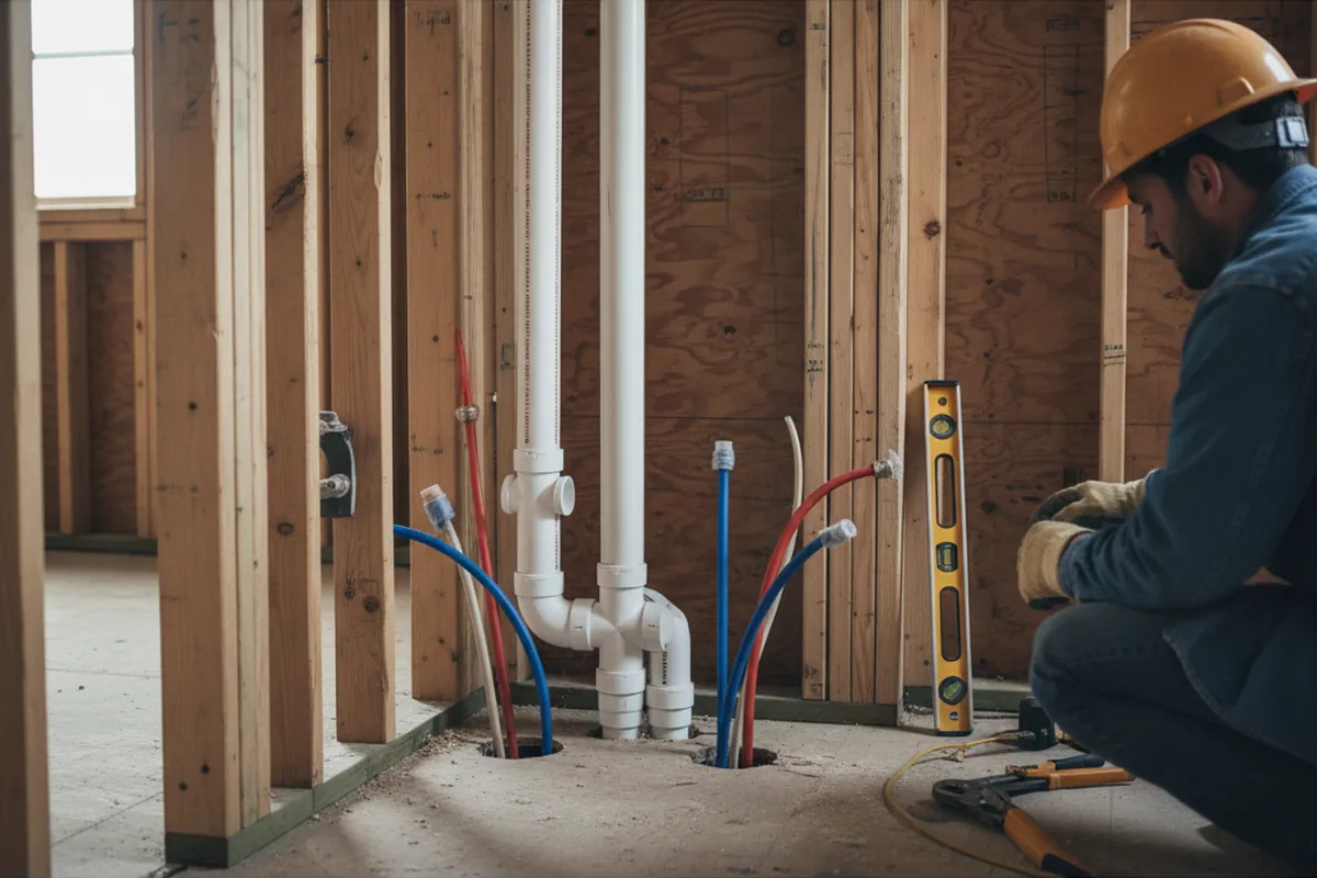Drain and supply rough-in during Drain Cleaning in Starke