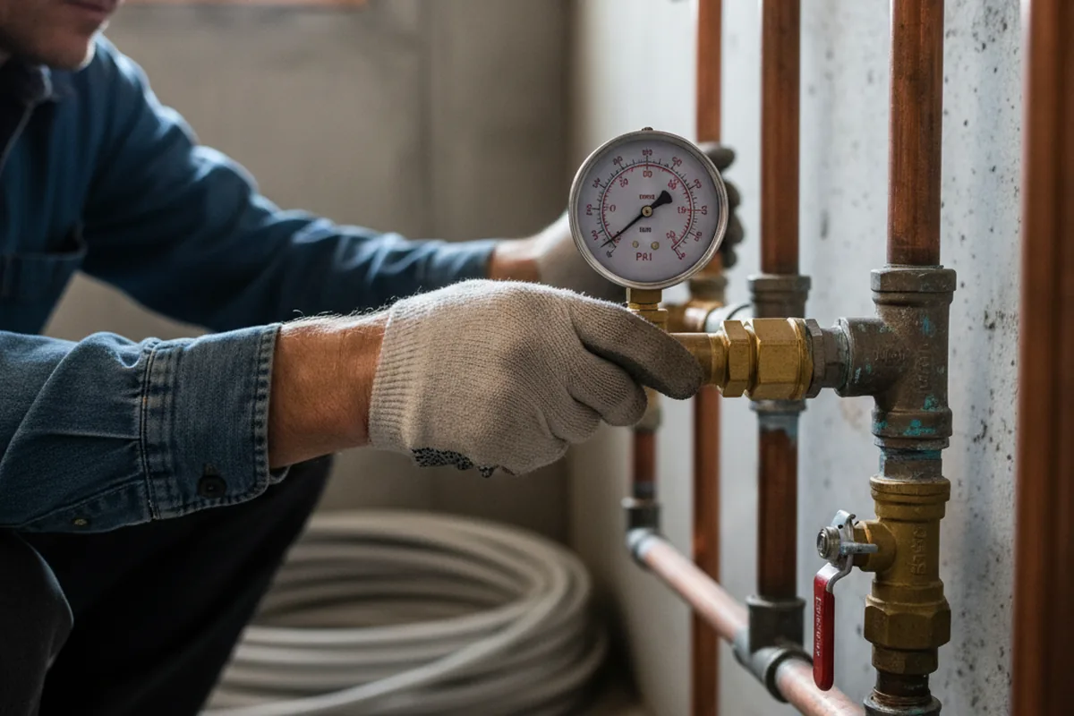 Pressure testing a repaired line during Water Line Repair in Starke
